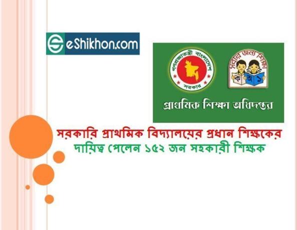 সরকারি প্রাথমিক বিদ্যালয়ের প্রধান শিক্ষকের দায়িত্ব পেলেন ১৫২ জন সহকারী শিক্ষক
