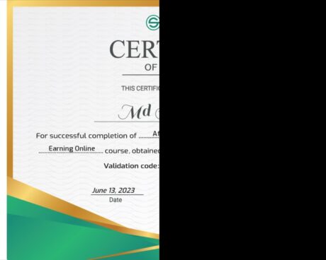 Certificate for User Md Ariful islam